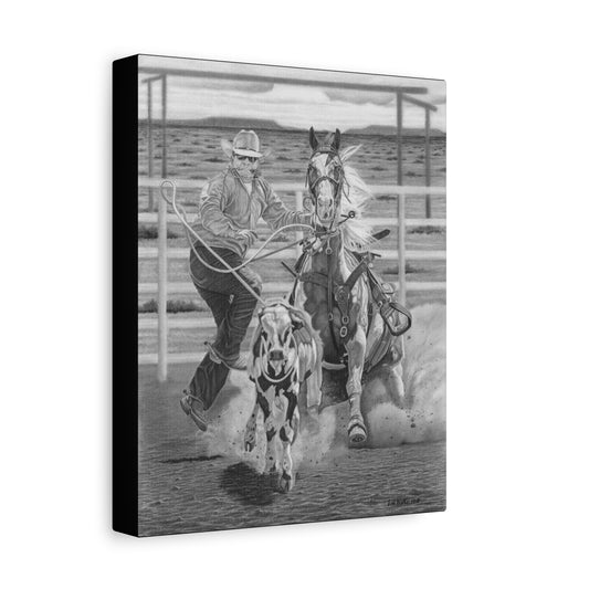 "Stone Cold Throw" Western Artwork on canvas