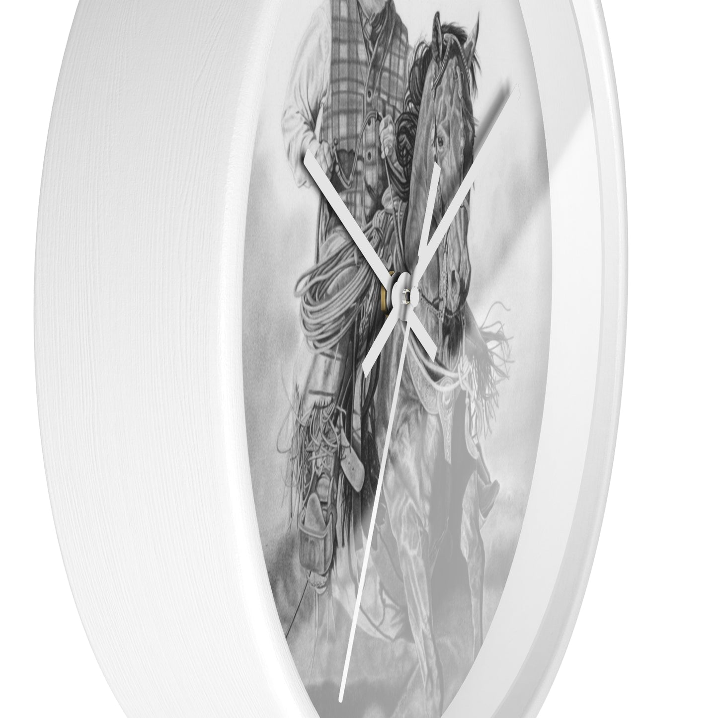 Wall Clock - Vintage Farmhouse Decor, Western Theme Timepiece, Country Home Accent, Horse Lover Gift, Unique Wall Art