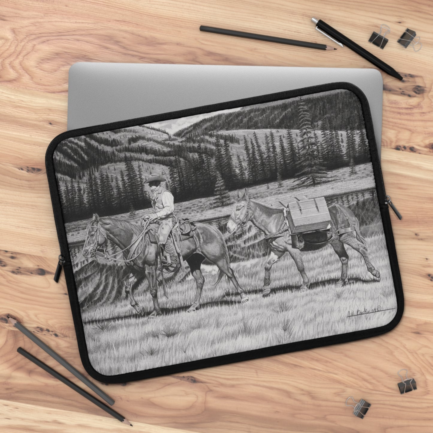 Laptop Sleeve, Western Cowpoke Case, Unique Gift for Ranch Lovers, Rodeo Accessories, Durable Tech Cover