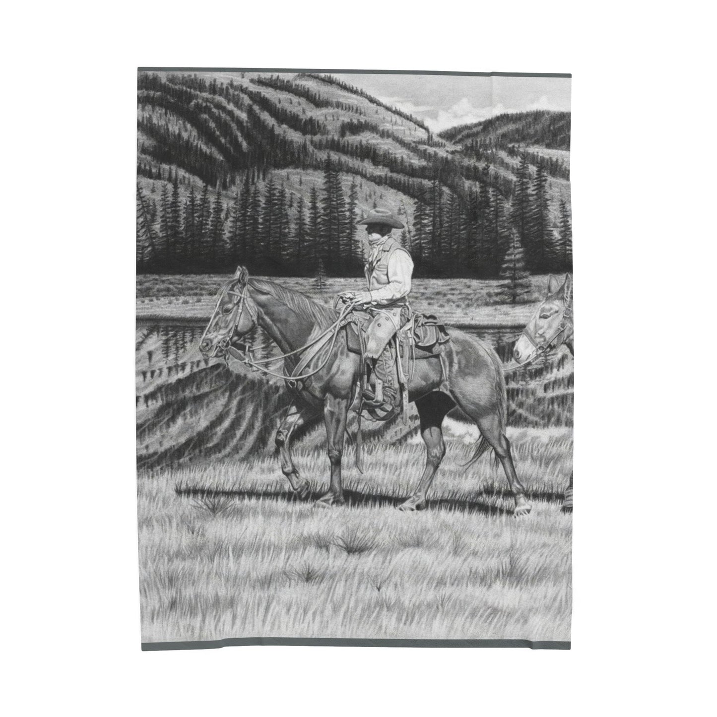 Velveteen Plush Blanket | Western Decor, Gift for Horse Lovers, Camping Blanket, Soft Throw, Farmhouse Style