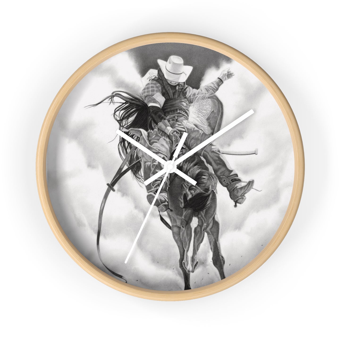 Wall Clock Vintage Farmhouse Decor, Western Theme Timepiece, Country Home Accent, Horse Lover Gift, Unique Wall Art