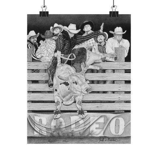 "Serius Fun" Western Rodeo Art Prints, Cowboy Wall Decor, Texan Home Decor, Rustic Wall Art, Bull Riding Posters, Rodeo Fan Gifts