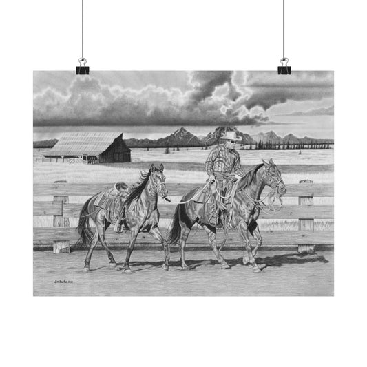 Art Print | Western Decor | Framed Wall Art, Matte Horizontal Posters, Country Home, Gift for Horse Lovers