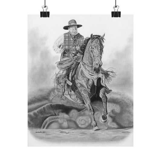 "Trouble Up Ahead" Western Cowboy Art Print, Cowboy Wall Decor, Horse Lover Gift, Rustic Home Decor, Country Themed Artwork