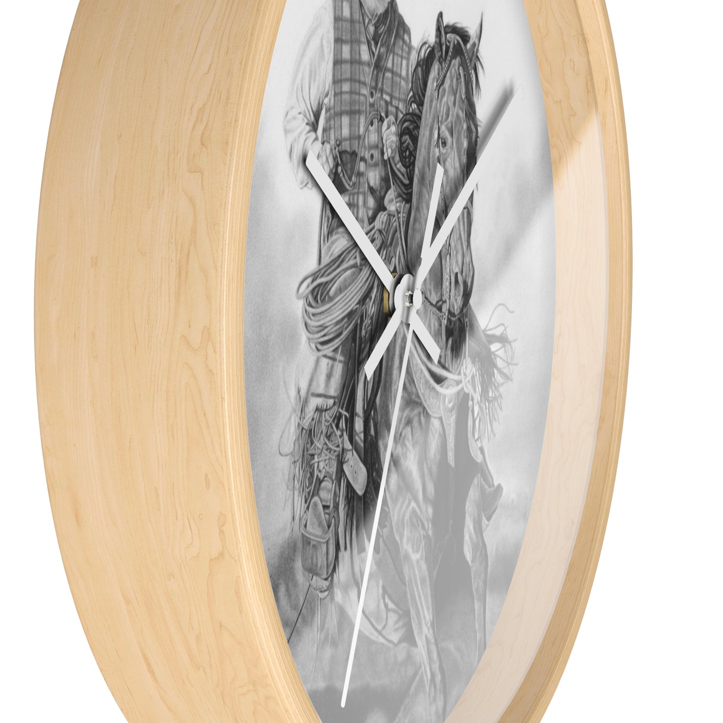 Wall Clock - Vintage Farmhouse Decor, Western Theme Timepiece, Country Home Accent, Horse Lover Gift, Unique Wall Art