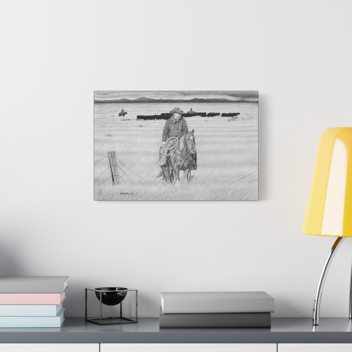 western art on canvas, home decor, farmhouse