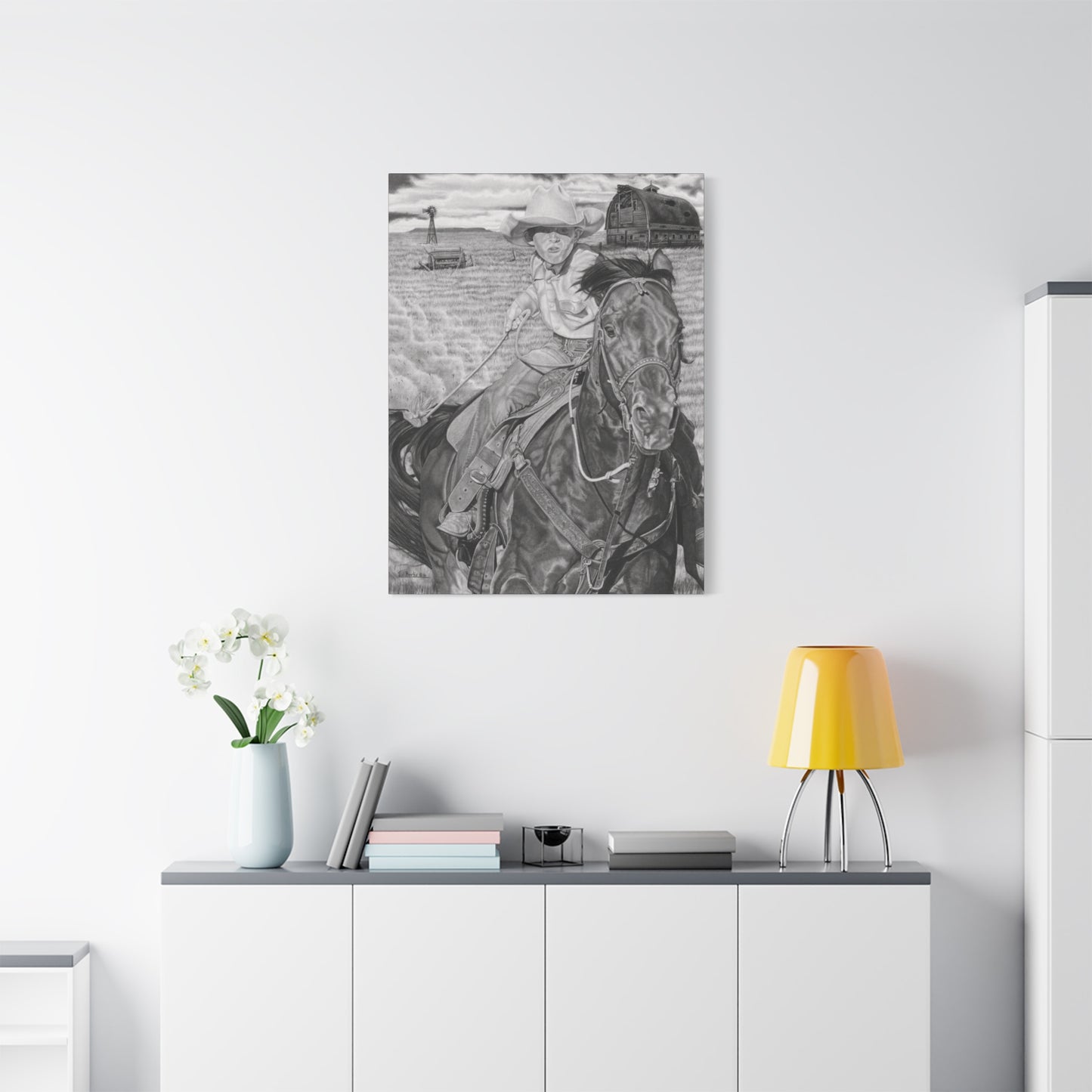 western art on canvas, home decor, farmhouse