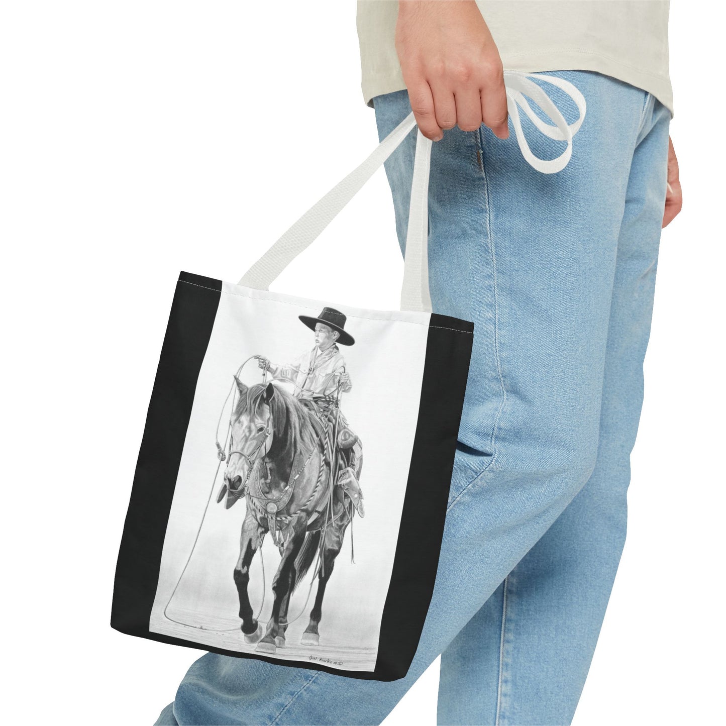 "Young Cowboy " Tote Bag, Western Style Shopping Tote, Equestrian Gift, Farmhouse Decor, Horse Lover Accessory