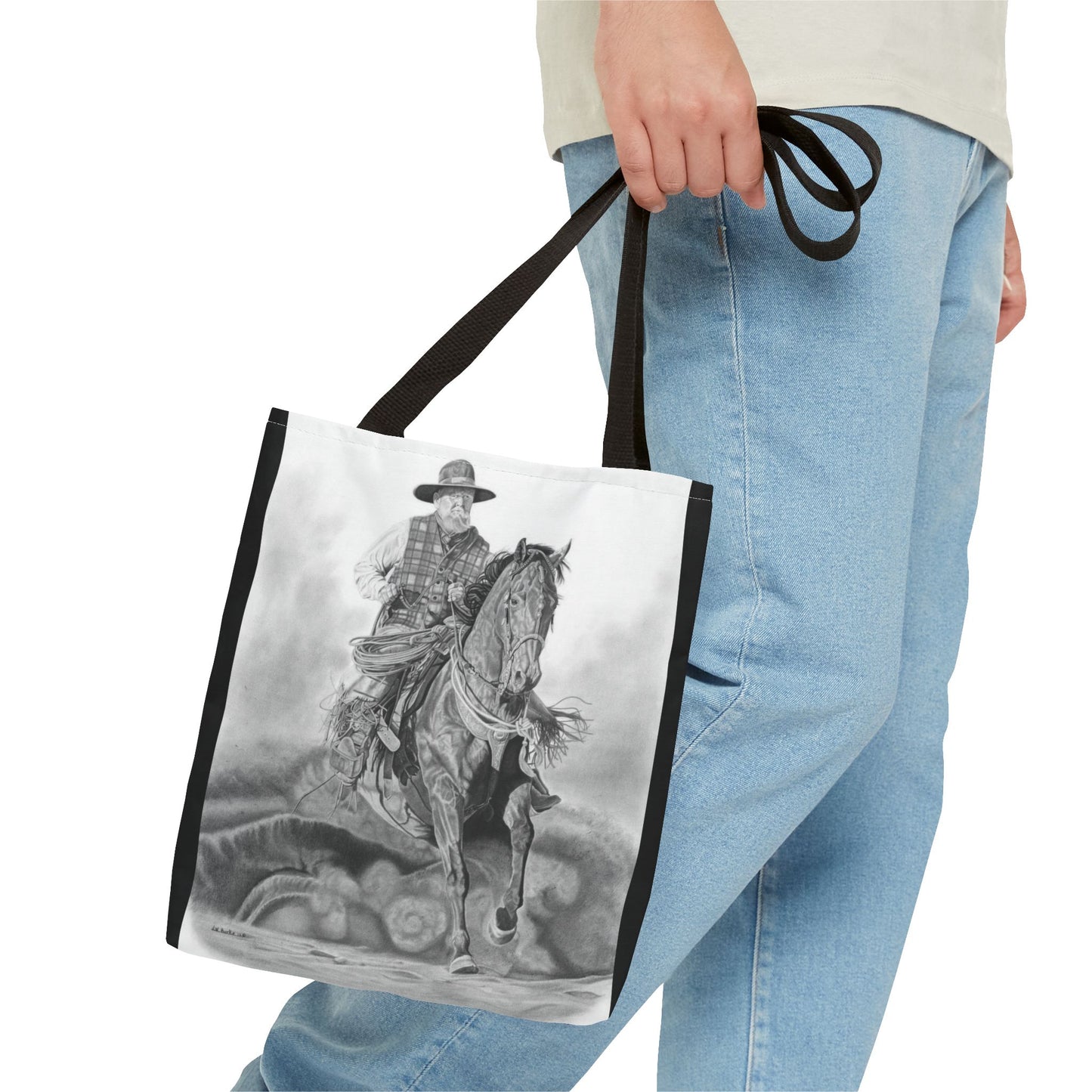 "Trouble  Up Ahead" Tote Bag, Western Style Shopping Tote, Equestrian Gift, Farmhouse Decor, Horse Lover Accessory