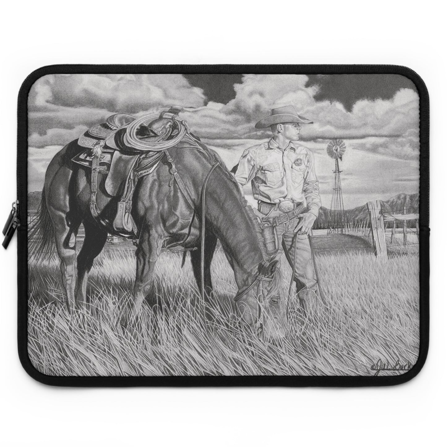 Young Cowboy Dream, Cowboy Laptop Sleeve, Unique Gift for Ranch Lovers, Rodeo Accessories, Durable Tech Cover