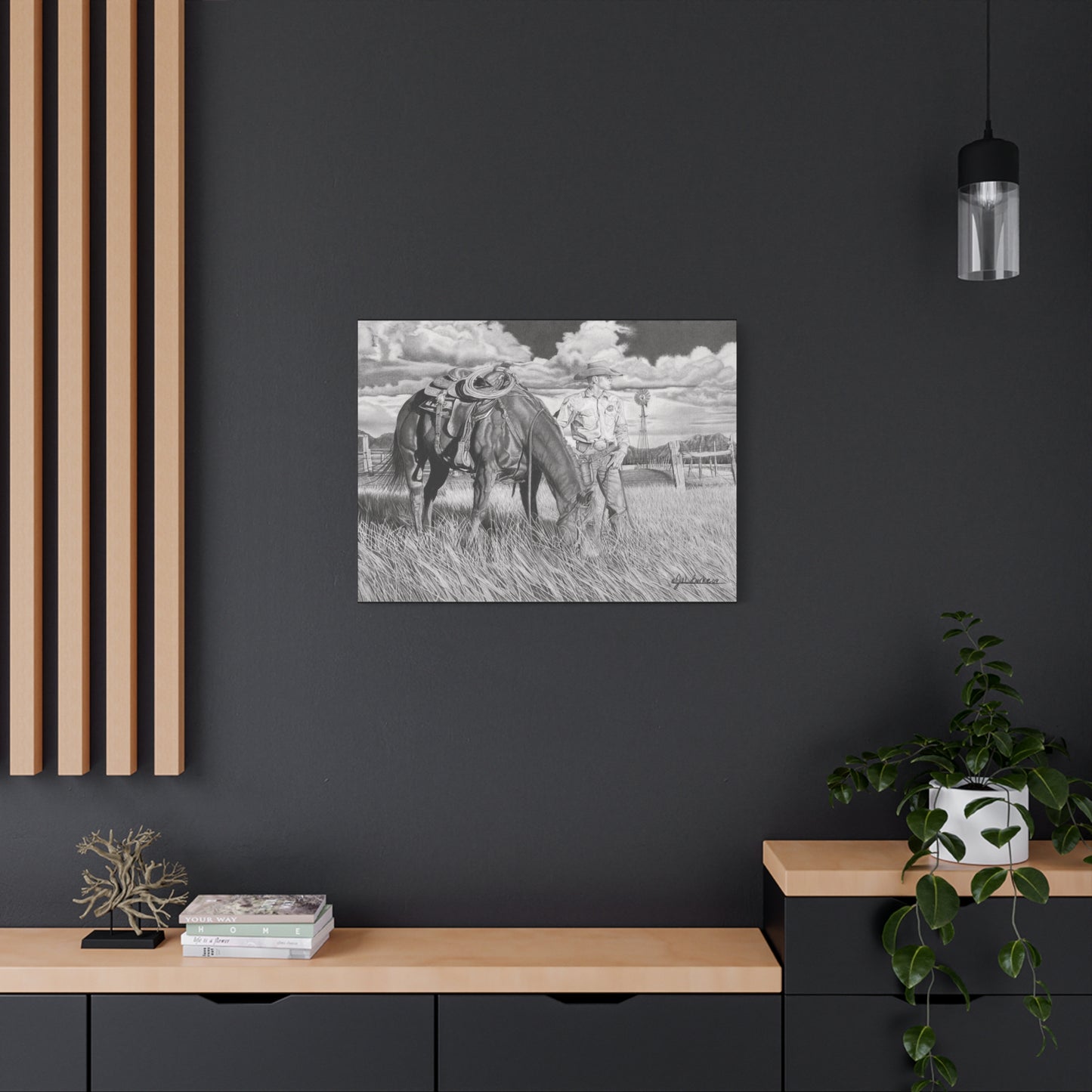 Young Cowboy Dream western art on canvas