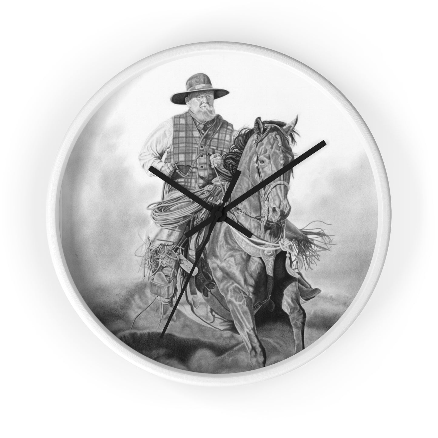 Wall Clock - Vintage Farmhouse Decor, Western Theme Timepiece, Country Home Accent, Horse Lover Gift, Unique Wall Art