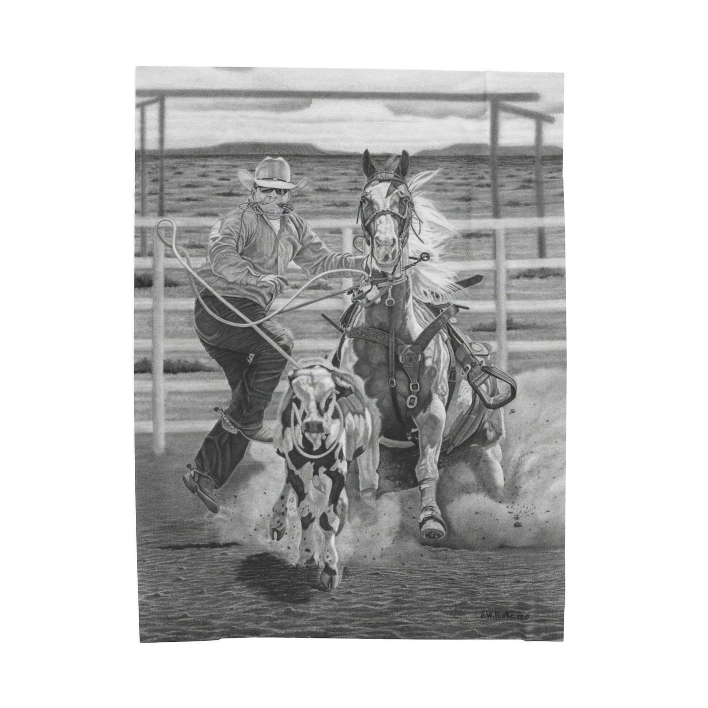 "Stone Cold Throw"  Cozy Cowboy Velveteen Plush Blanket | Western Decor, Gift for Horse Lovers, Camping Blanket, Soft Throw, Farmhouse Style