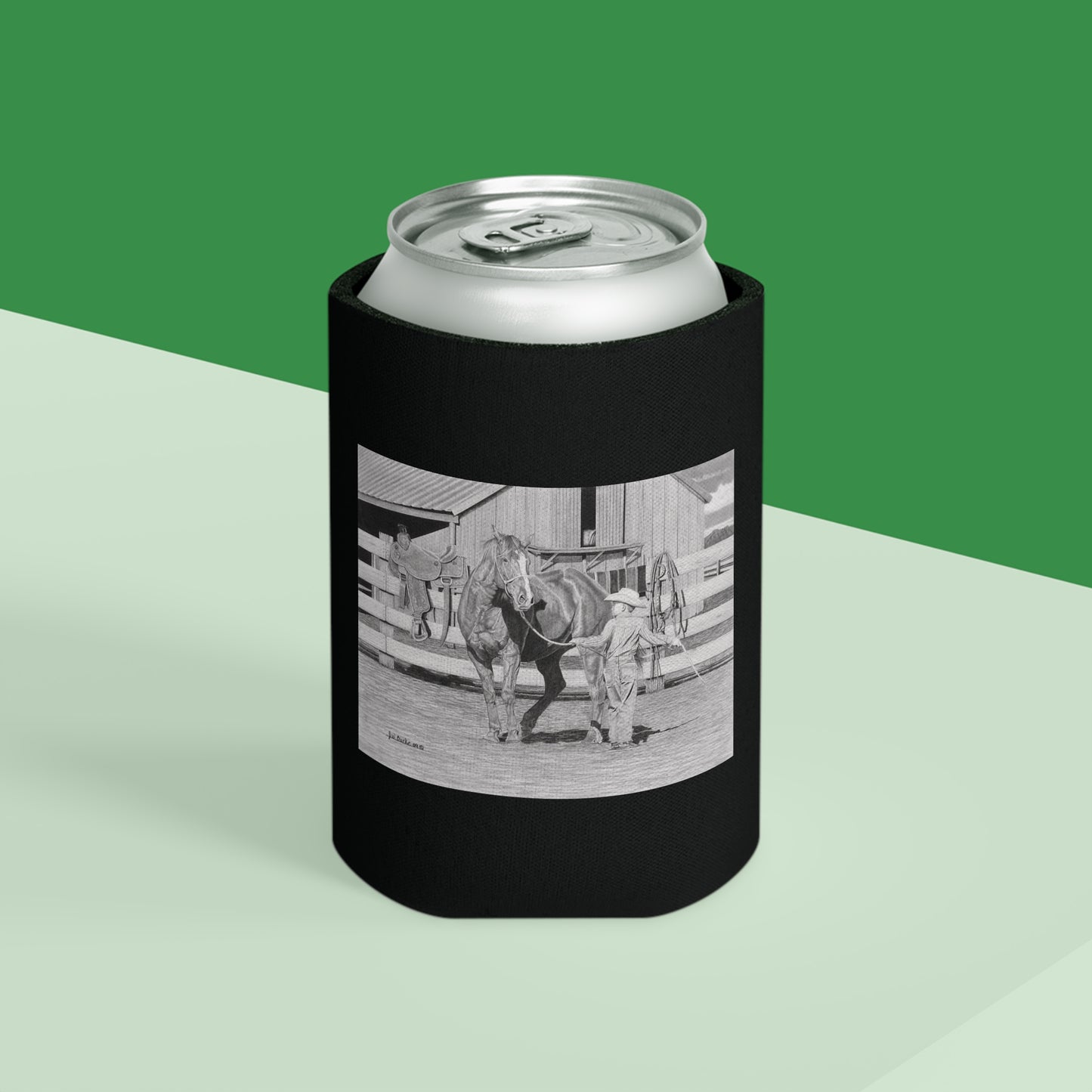 Can Cooler, Western Beverage Sleeve, Outdoor Party Gear, Country-Themed Drink Holder, Ideal for BBQs & Tailgates