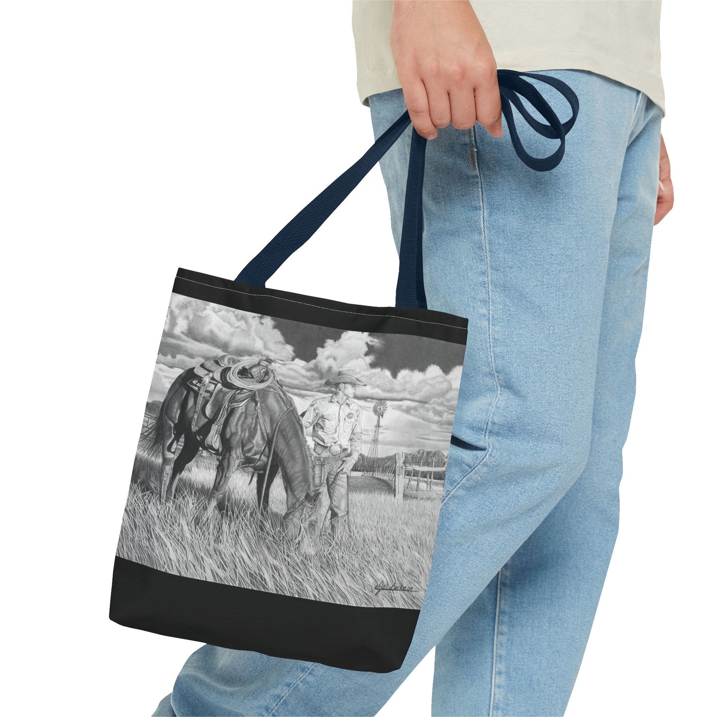 Young Cowboy Dream   Western Art Tote Bag