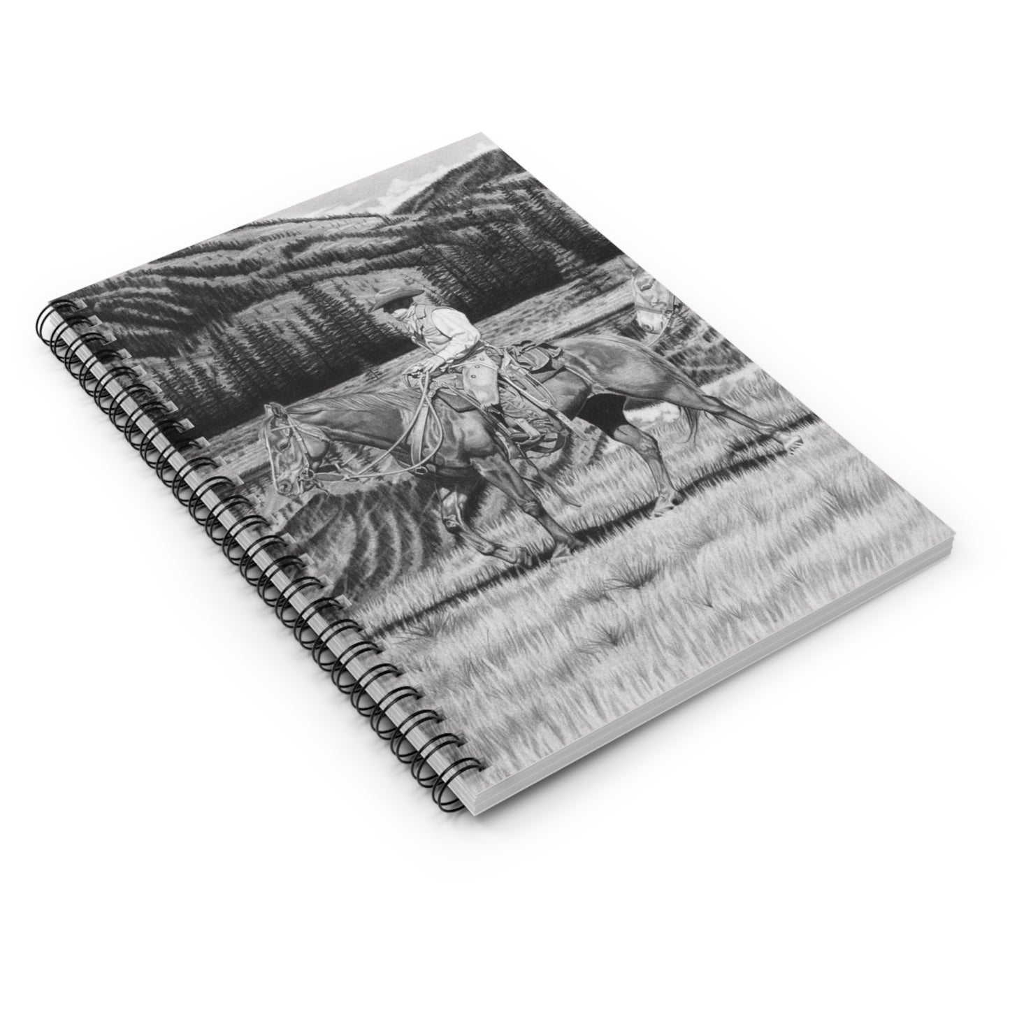 "Still Day on the Trail"  Espiral Notebook - Capturing the Spirit of the West, Journal for Equestrian Lovers, Western Art Gift, Cowpoke Writing Pad, [...]