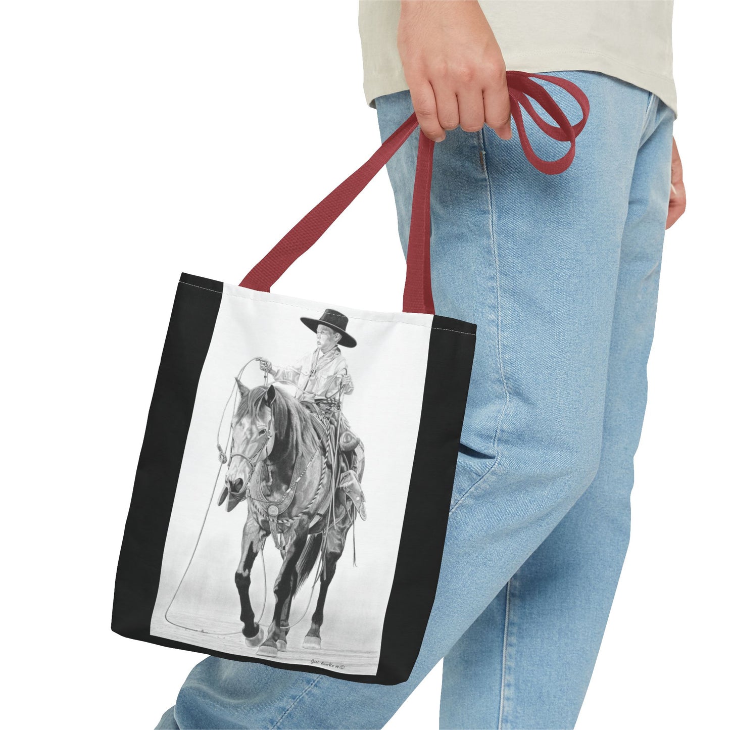 "Young Cowboy " Tote Bag, Western Style Shopping Tote, Equestrian Gift, Farmhouse Decor, Horse Lover Accessory