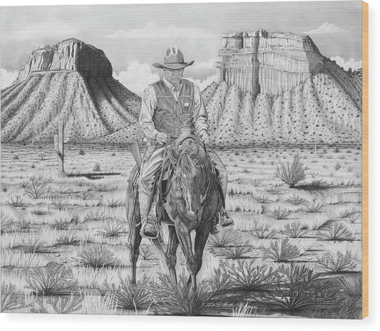 On the Outlaw Trail - Wood Print