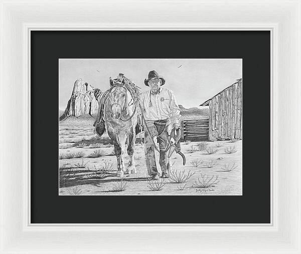 On the trail of the Outlaw - Framed Print