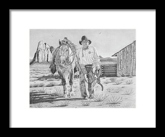 On the trail of the Outlaw - Framed Print