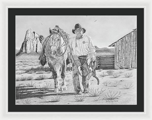 On the trail of the Outlaw - Framed Print