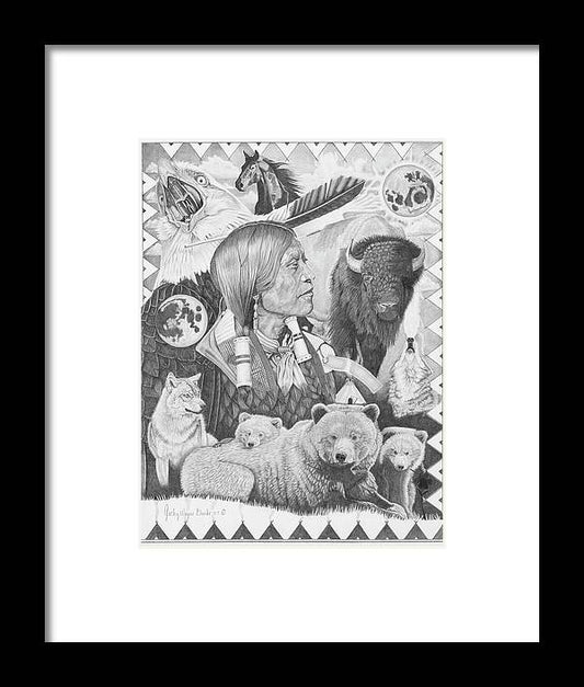 Two Moon Apache Dream - Framed Print