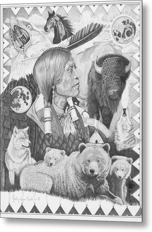 Two Moon Apache Dream - Metal Print